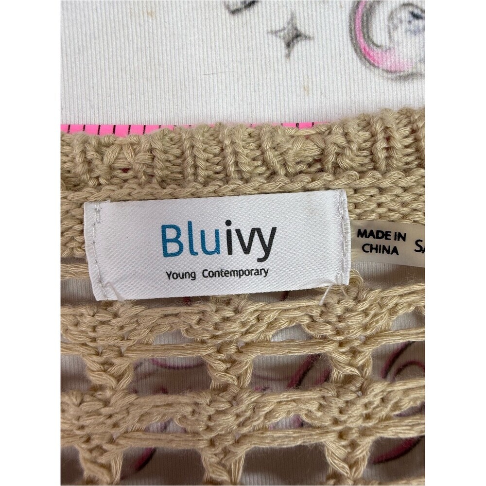 Bluivy sweater Open-Weave Tan Crochet Sweater - Lightweight Layering Pullover - Picture 6 of 10